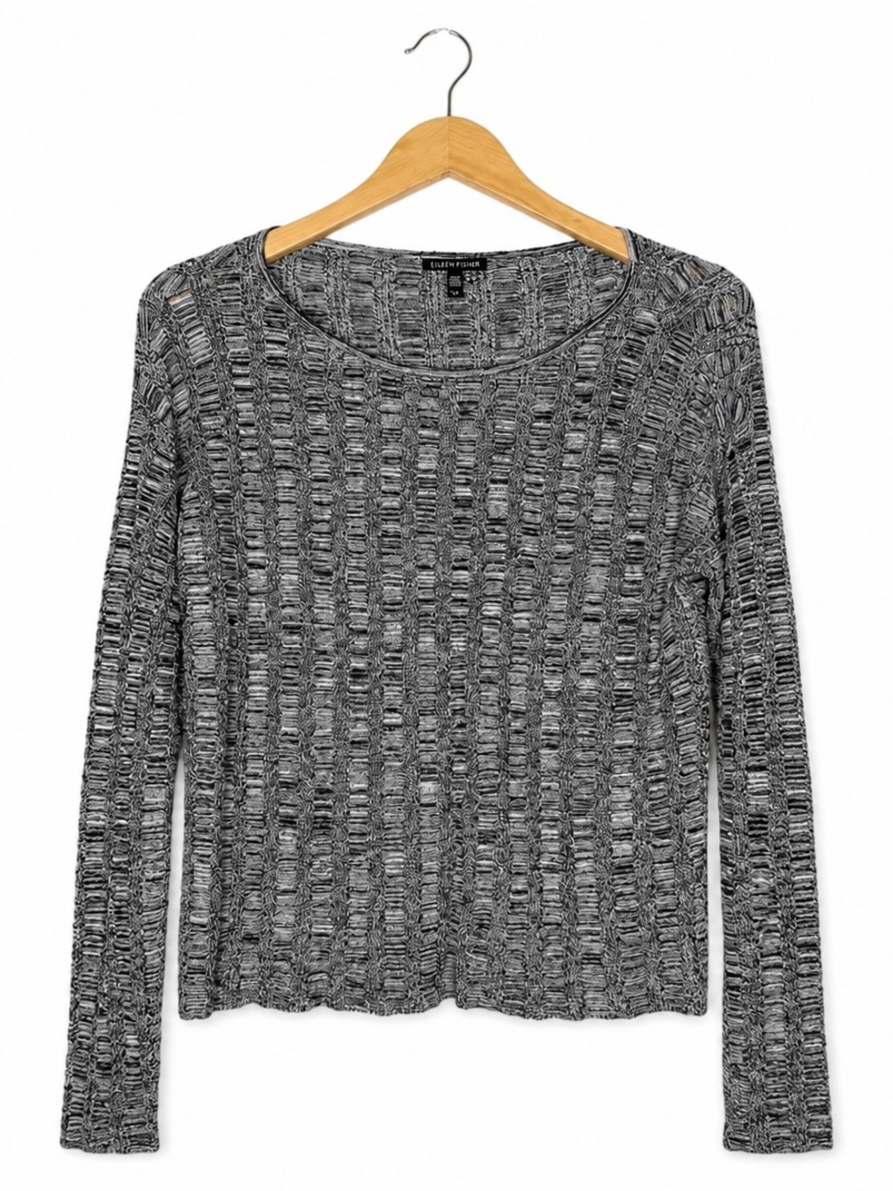 Eileen Fisher Women's Silk Linen Blend Boxy Textured Sweater Top Size Small